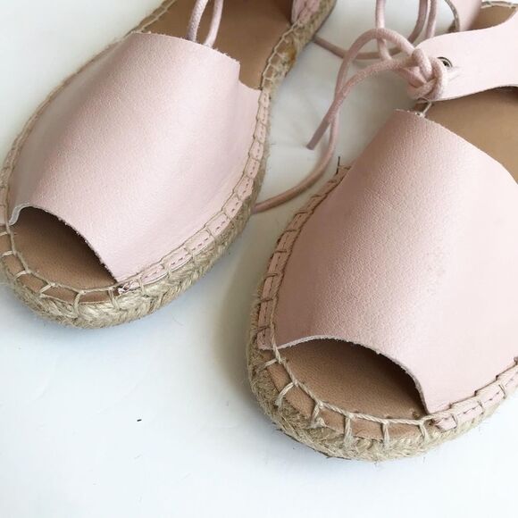 Old Navy pink espadrilles laceup VGUC size 1 youth - Picture 3 of 5